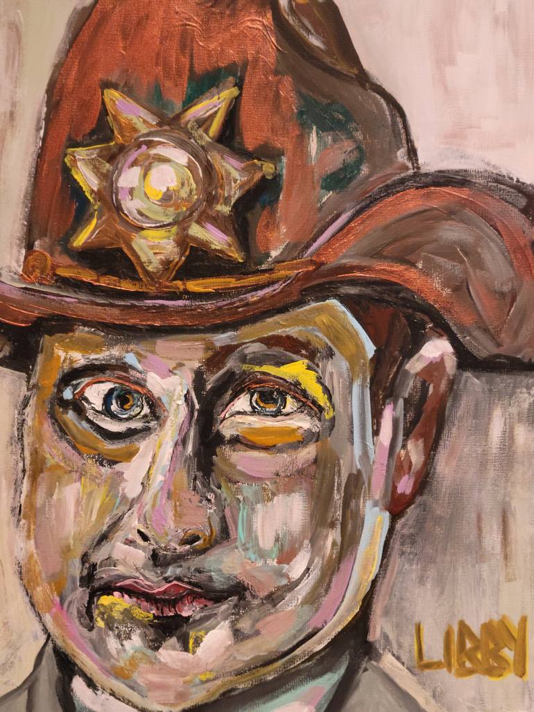 Original Abstract Men Painting by Lisa Libby