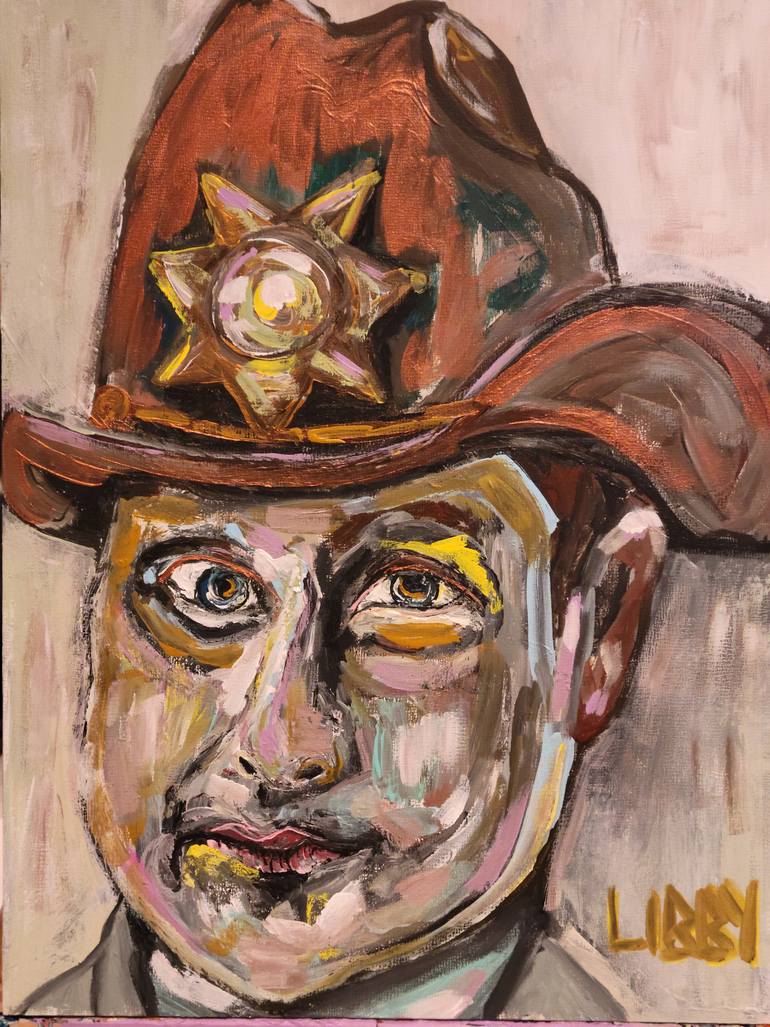 Original Abstract Men Painting by Lisa Libby