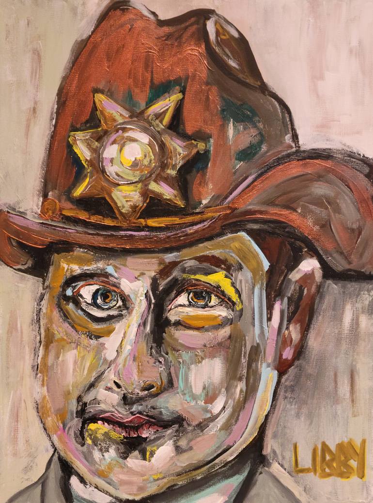 Original Abstract Men Painting by Lisa Libby