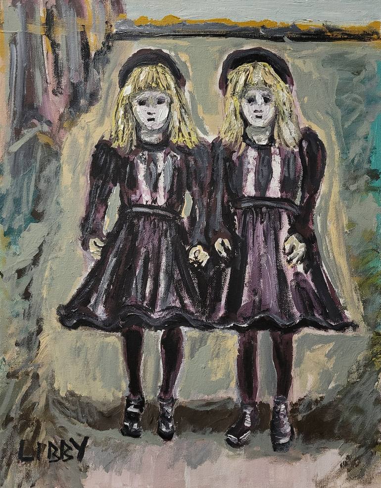 Original Religion Painting by Lisa Libby | Abstract Expressionism Art on Other | The Farmers Twins