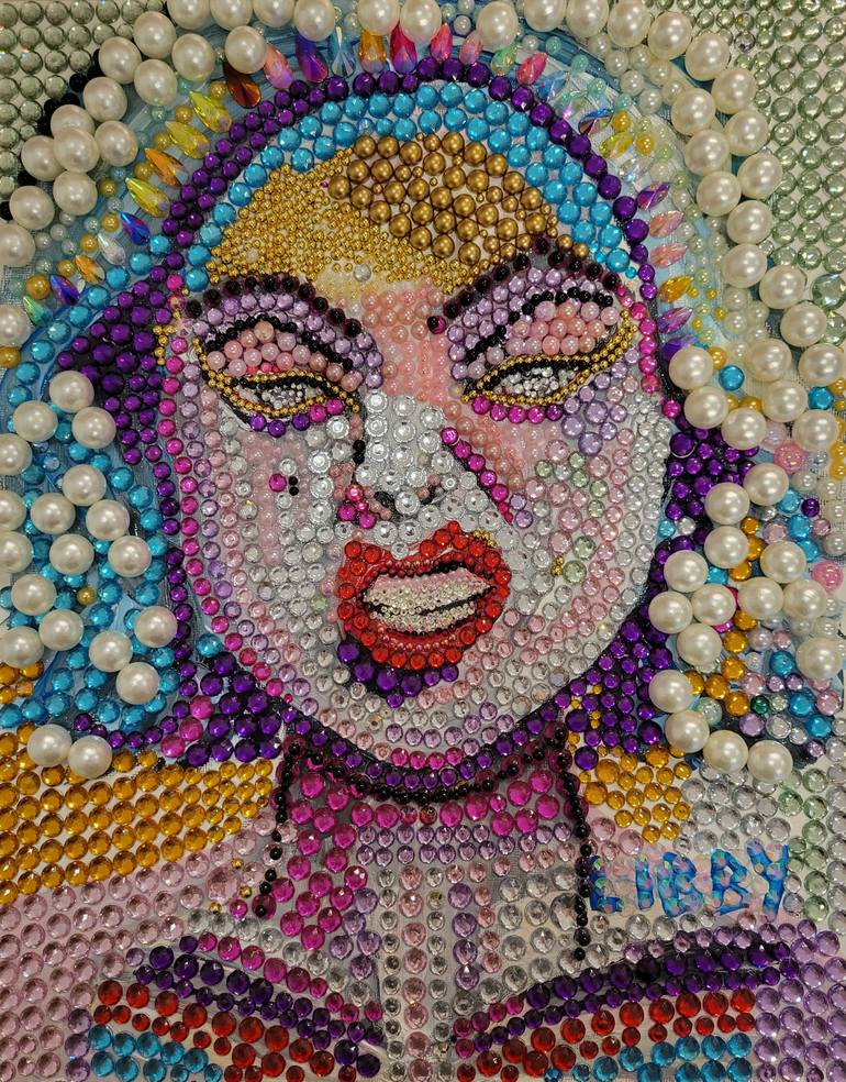 Original Women Mixed Media by Lisa Libby  Pop Art Art on Hardboard  Mermaid