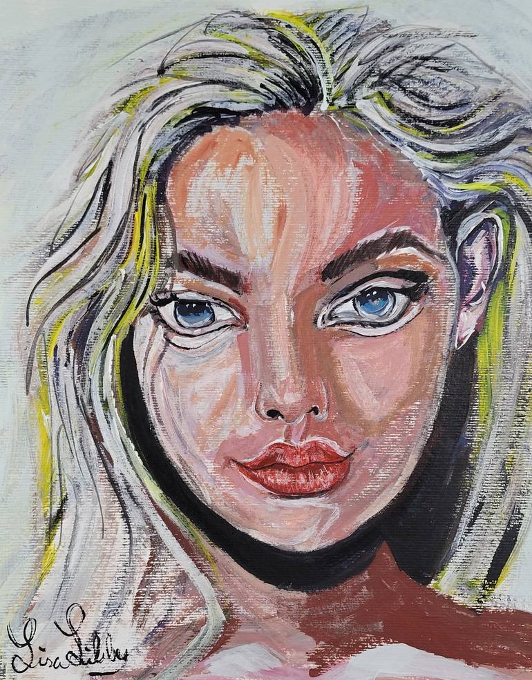 Original Abstract Expressionism Portrait Painting by Lisa Libby