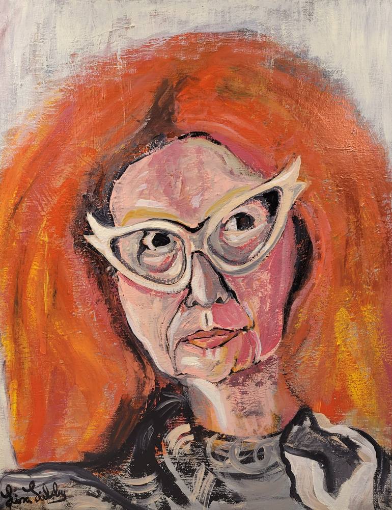 Original Abstract Expressionism Portrait Painting by Lisa Libby