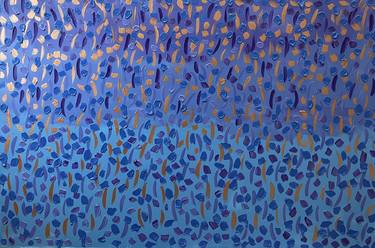 Fall 121.8 cm x 182.8 cm Baby Blue Textured Abstract Painting thumb
