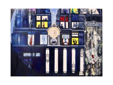 Original Figurative Cities Paintings by Catherin Bennett