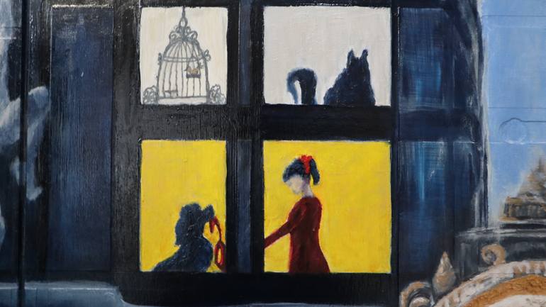 Original Contemporary Cities Painting by Catherin Bennett
