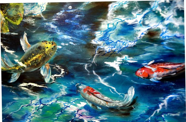 Original Fine Art Fish Painting by Julia Crystal