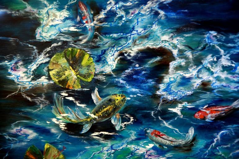 Original Fine Art Fish Painting by Julia Crystal