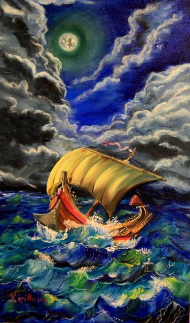 Original Fine Art Boat Paintings by Julia Crystal