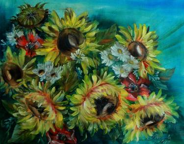 Original Fine Art Floral Paintings by Julia Crystal