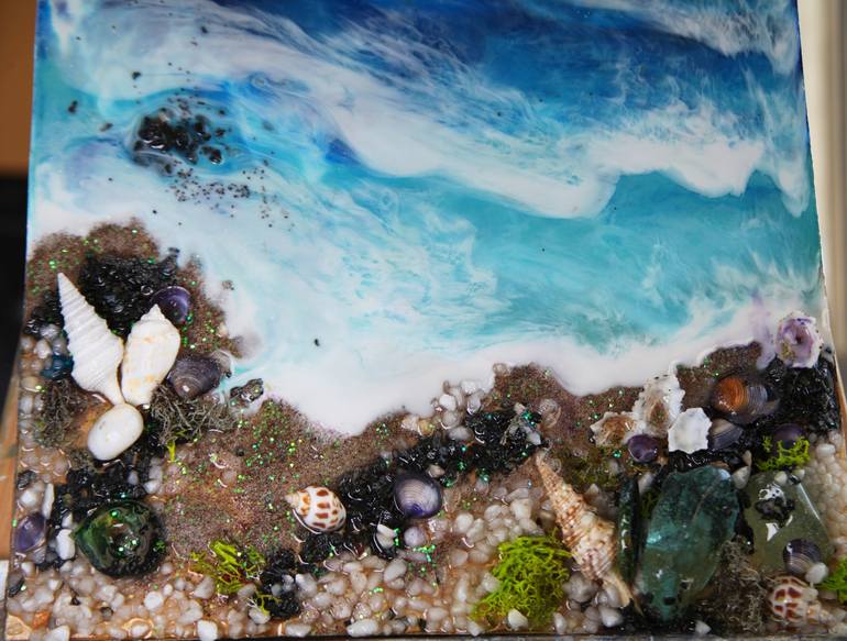 Original Photorealism Beach Painting by Julia Crystal