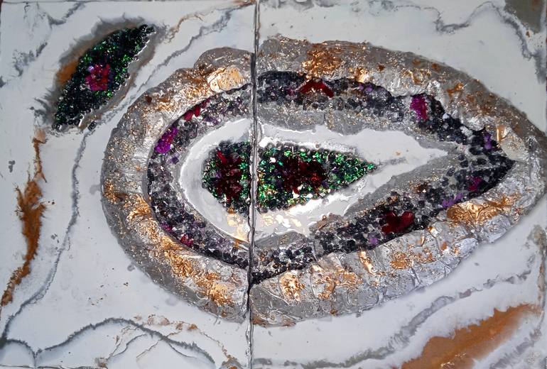 Original Art Deco Abstract Painting by Julia Crystal