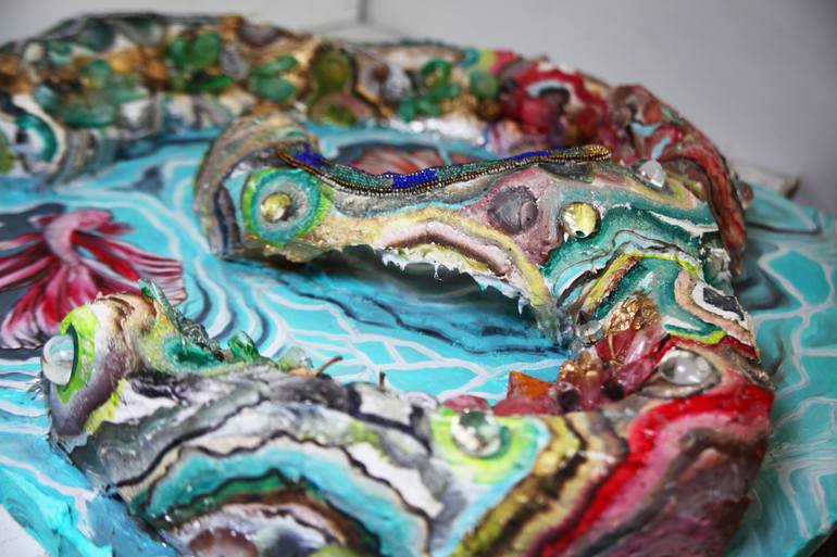 Original Abstract Animal Painting by Julia Crystal