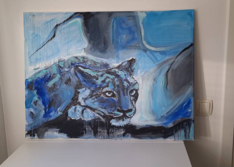Original Abstract Expressionism Animal Painting by Inara Axelsson Piksa