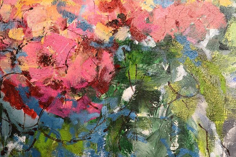 Original Abstract Floral Painting by Olga Yanshina