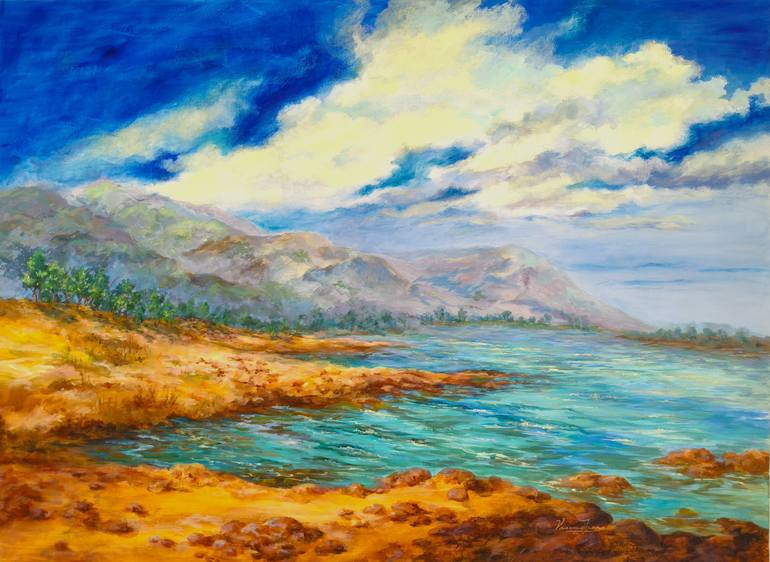 Original Water Painting by Vasundhara Nanavati | Post-impressionism Art on Canvas | By the Lakeside