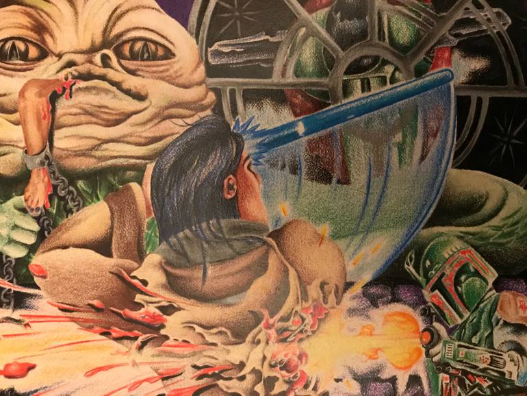 Original Pop Art Cinema Drawing by Yojan Holguin