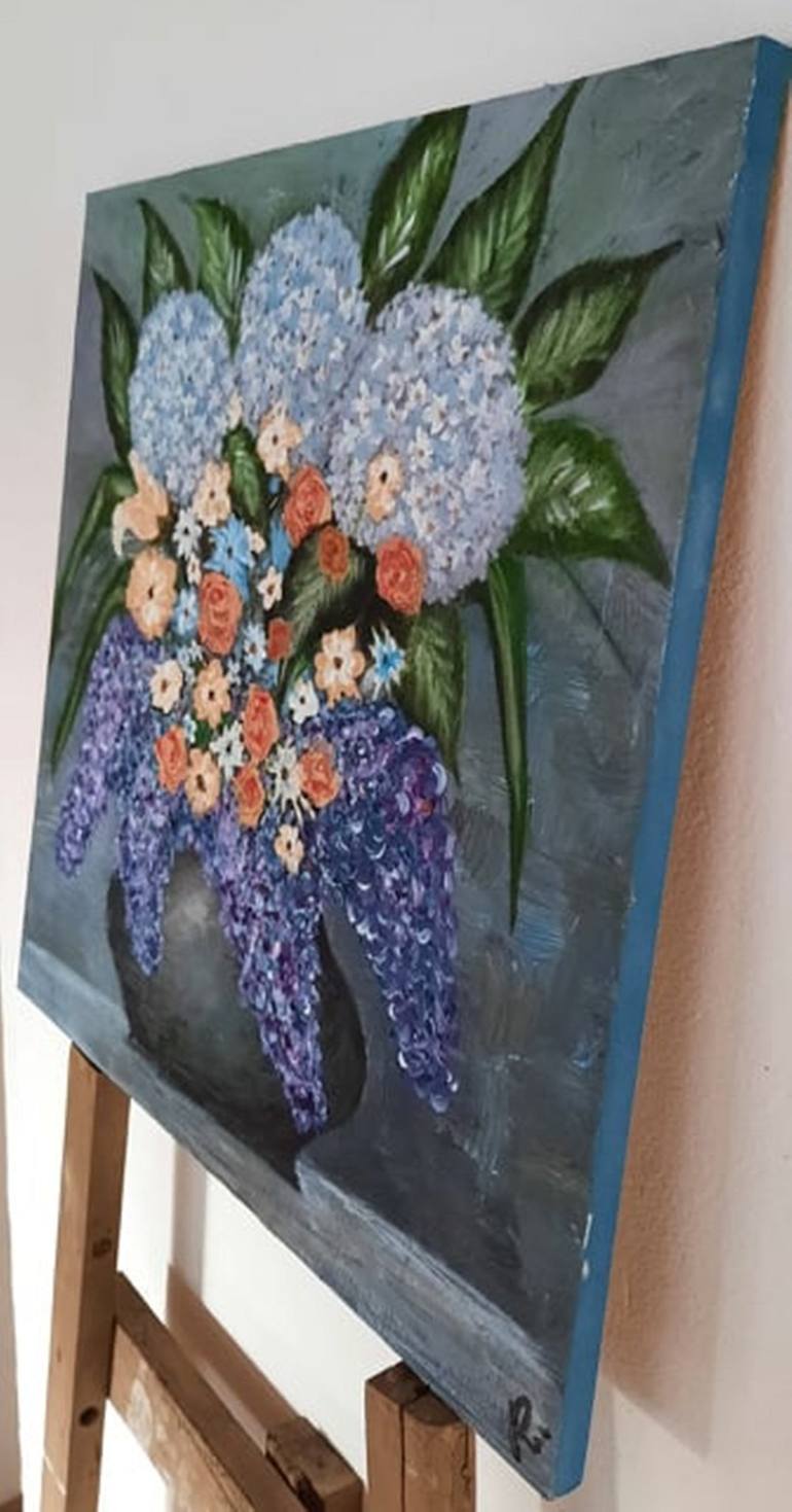 Original Impressionism Floral Painting by Sanja Rubelj