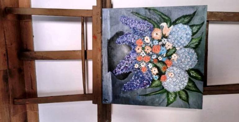 Original Impressionism Floral Painting by Sanja Rubelj