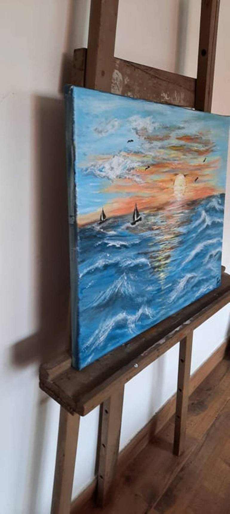 Original Fine Art Seascape Painting by Sanja Rubelj