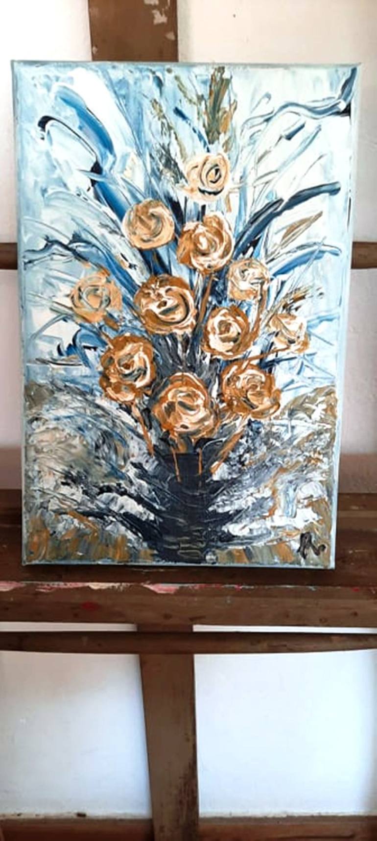 Original Abstract Floral Painting by Sanja Rubelj