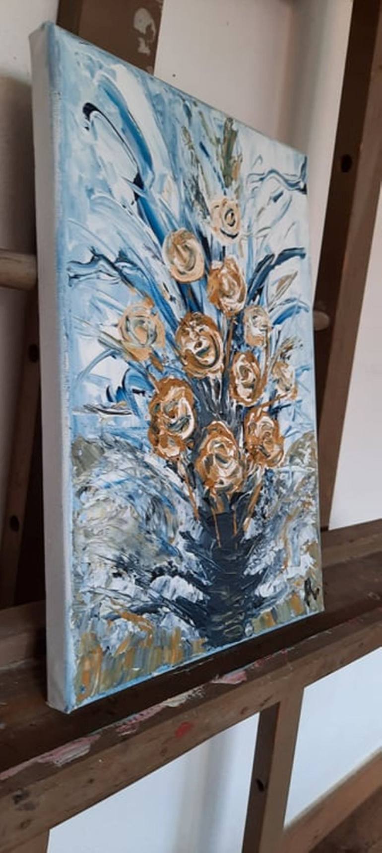 Original Abstract Floral Painting by Sanja Rubelj