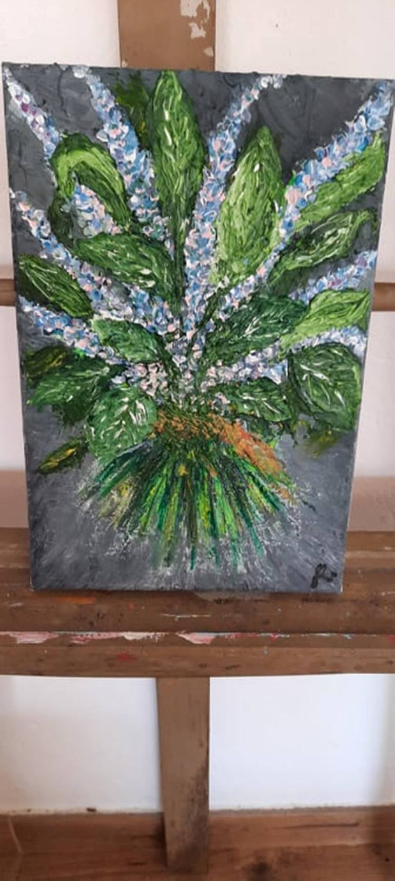 Original Abstract Expressionism Floral Painting by Sanja Rubelj