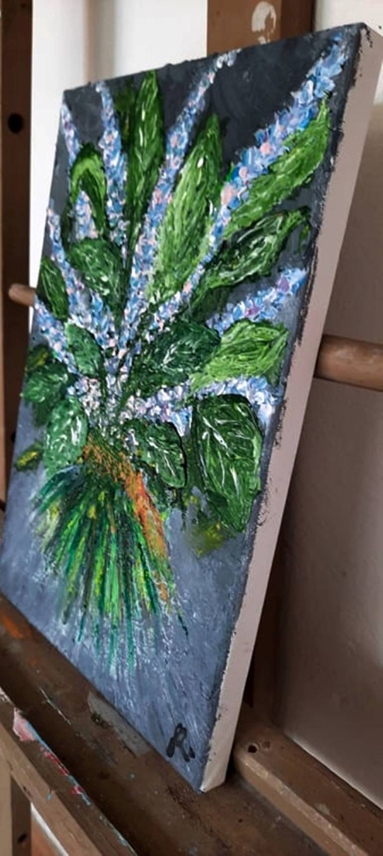 Original Abstract Expressionism Floral Painting by Sanja Rubelj