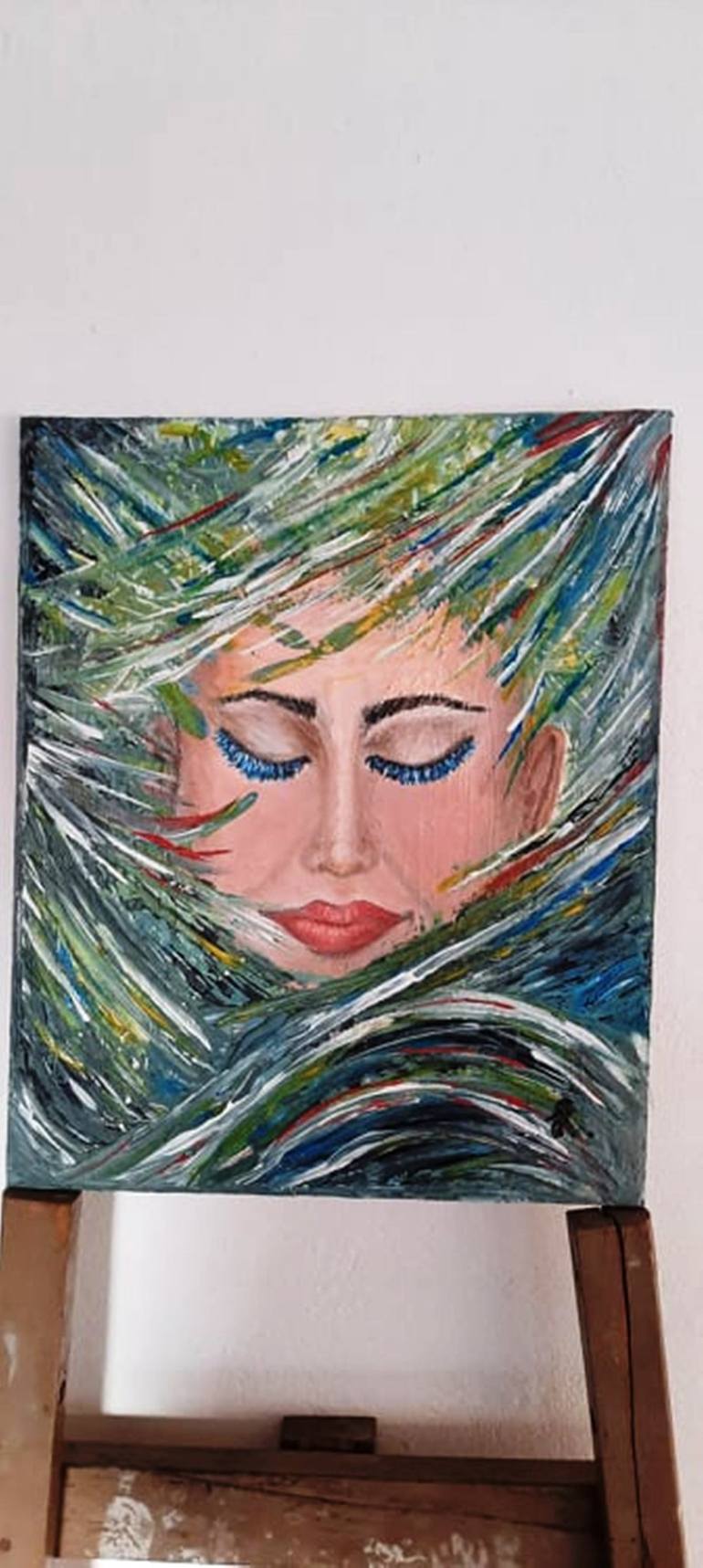 Original Impressionism Portrait Painting by Sanja Rubelj