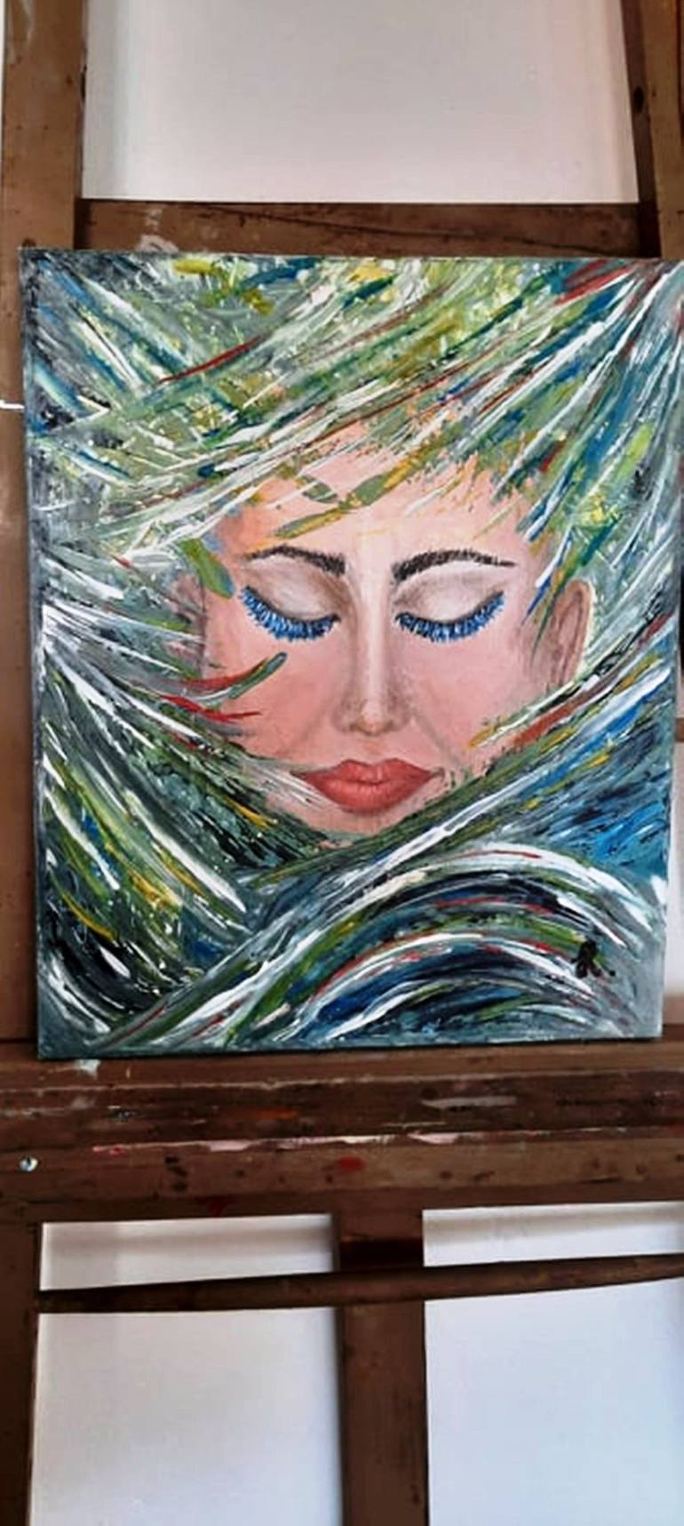 Original Impressionism Portrait Painting by Sanja Rubelj