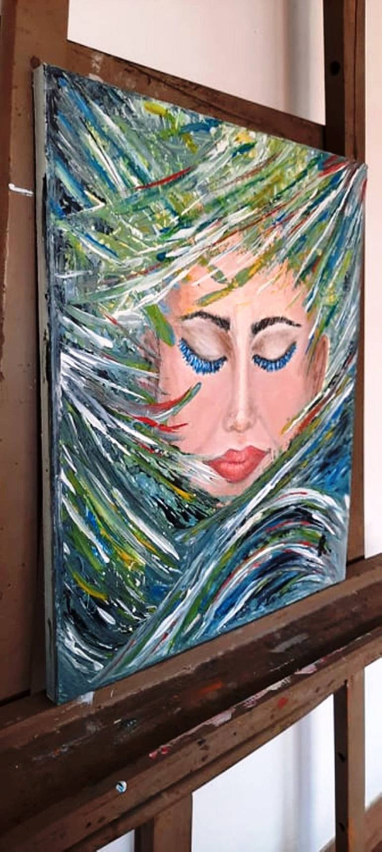 Original Impressionism Portrait Painting by Sanja Rubelj