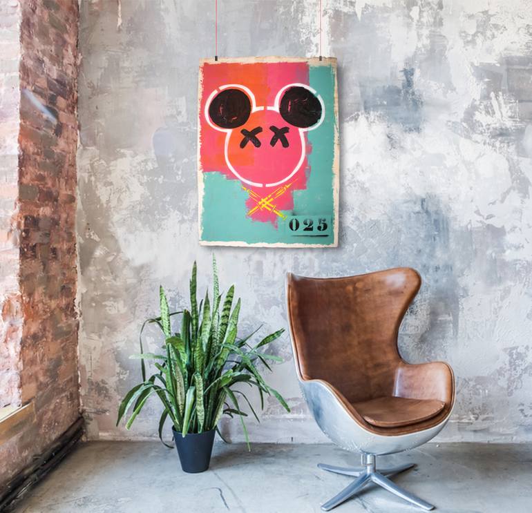 Original Street Art Cartoon Painting by The Pochoclera