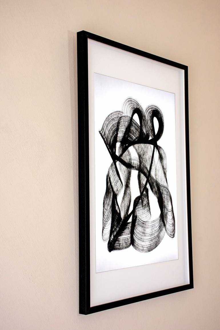 Original Black & White Abstract Painting by Alan Toledano