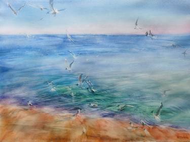 Print of Documentary Seascape Paintings by Olena Yermolenko