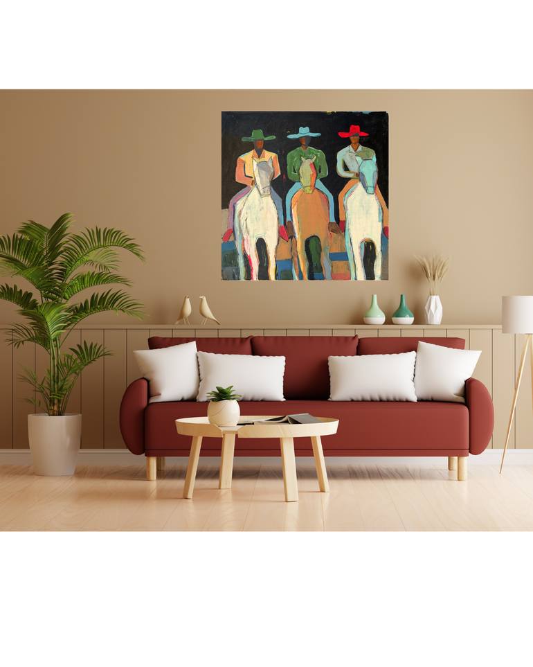 Original Abstract Expressionism People Painting by Chetna D'Souza