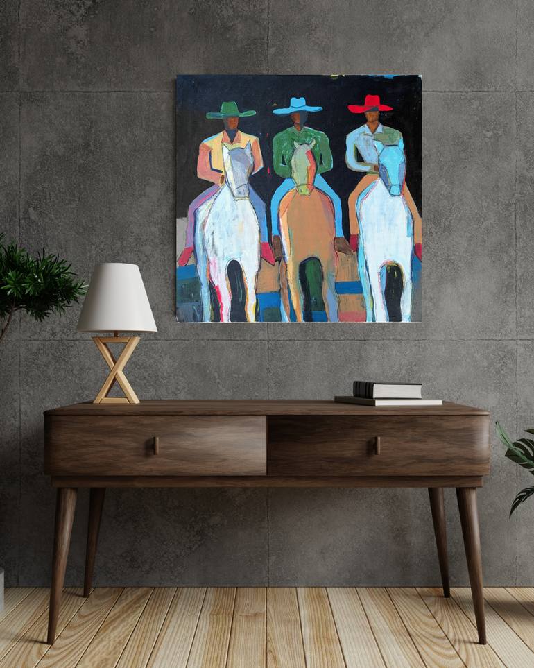 Original Abstract Expressionism People Painting by Chetna D'Souza