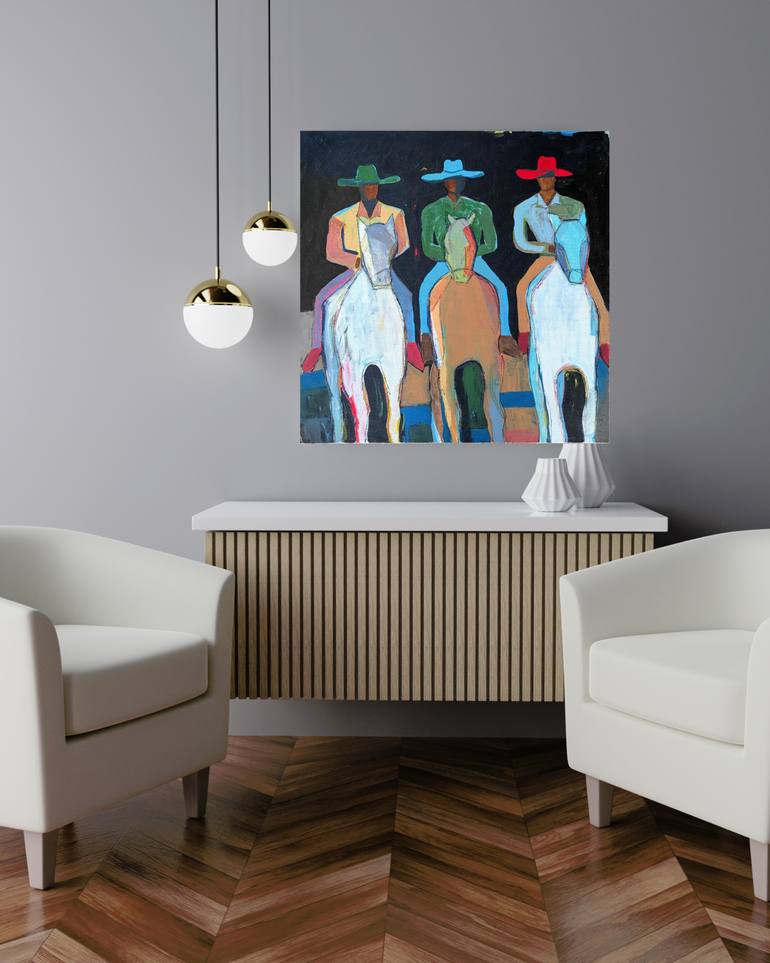 Original Abstract Expressionism People Painting by Chetna D'Souza