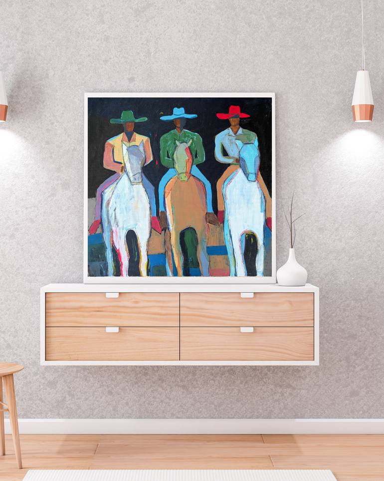 Original Abstract Expressionism People Painting by Chetna D'Souza