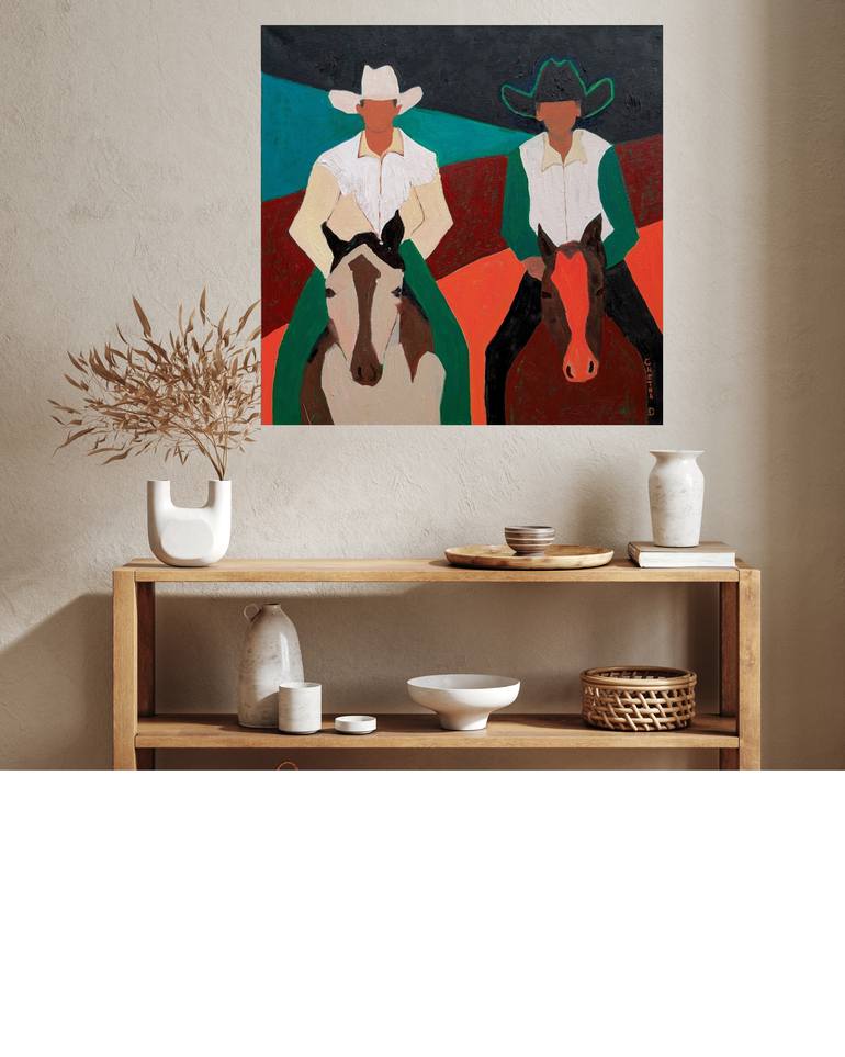 Original Abstract Expressionism People Painting by Chetna D'Souza