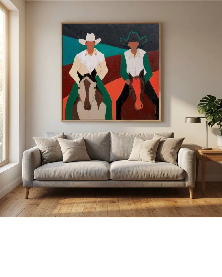 Original Abstract Expressionism People Painting by Chetna D'Souza