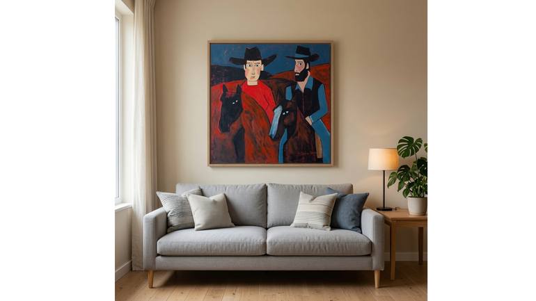 Original Abstract Expressionism People Painting by Chetna D'Souza