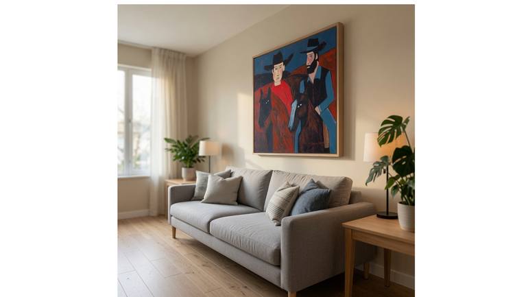 Original Abstract Expressionism People Painting by Chetna D'Souza