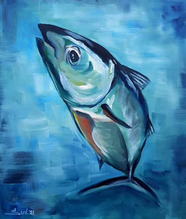 Print of Abstract Expressionism Fish Paintings by Suntola ART