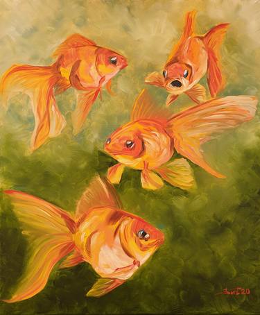 Print of Abstract Expressionism Fish Paintings by Suntola ART