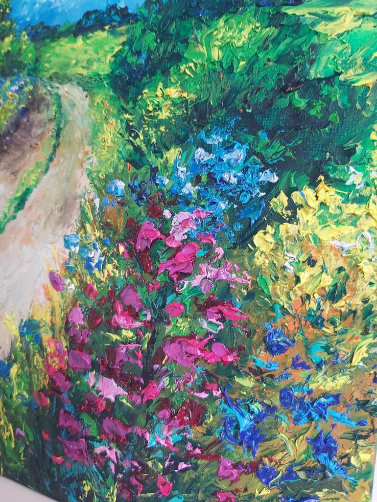 Original Abstract Floral Painting by Tatiana Krilova