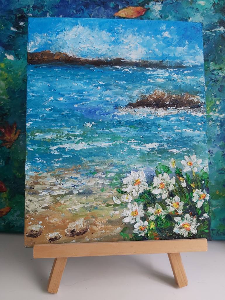 Original Abstract Beach Painting by Tatiana Krilova