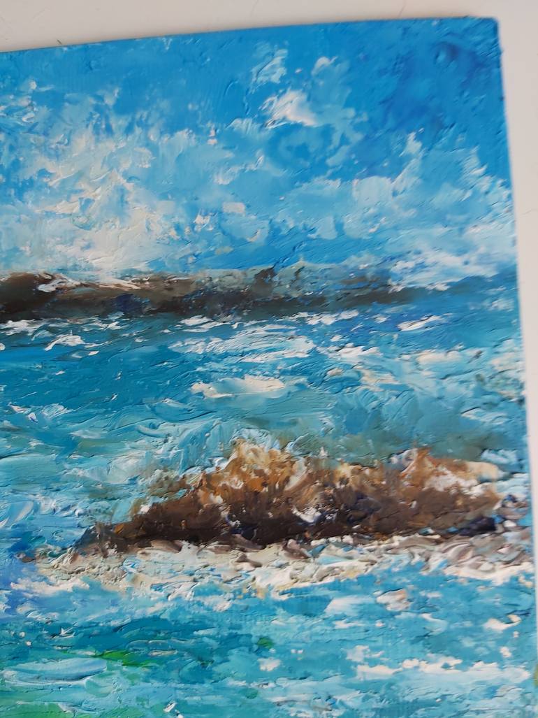 Original Abstract Beach Painting by Tatiana Krilova