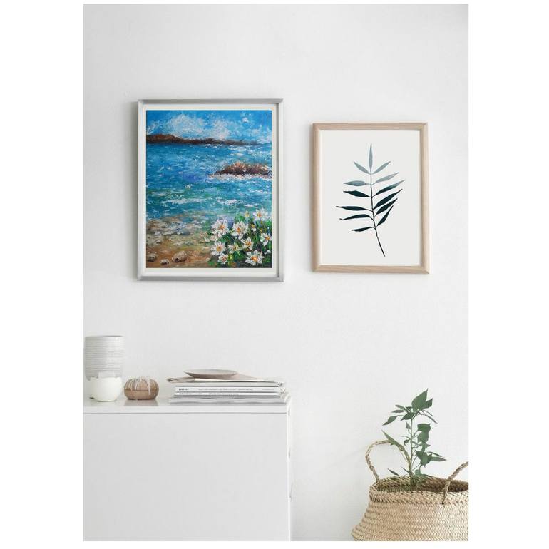 Original Abstract Beach Painting by Tatiana Krilova