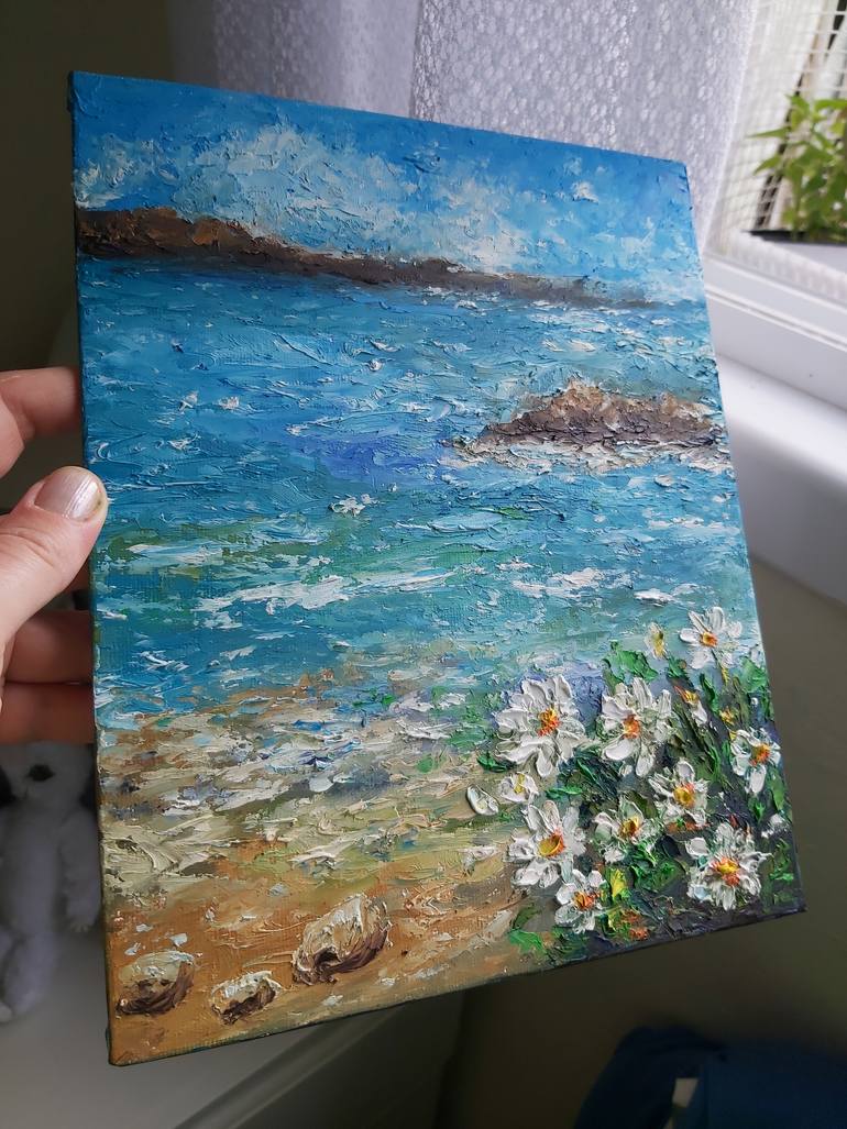 Original Abstract Beach Painting by Tatiana Krilova