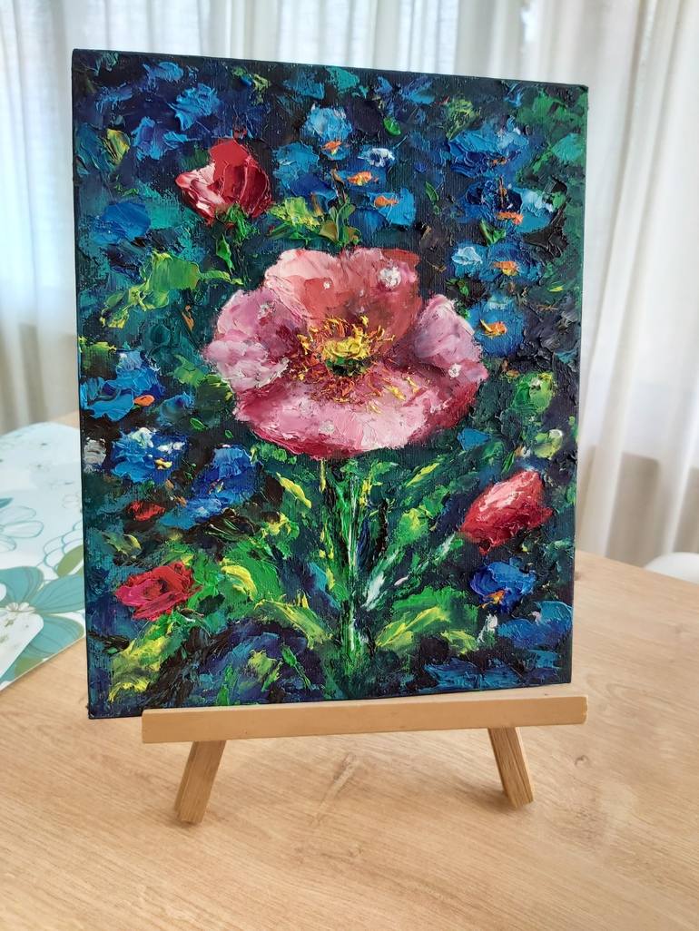 Original Abstract Floral Painting by Tatiana Krilova